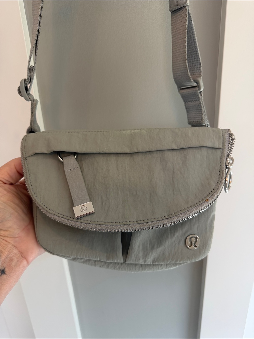 lululemon athletica Sage Gray Crossbody Bag